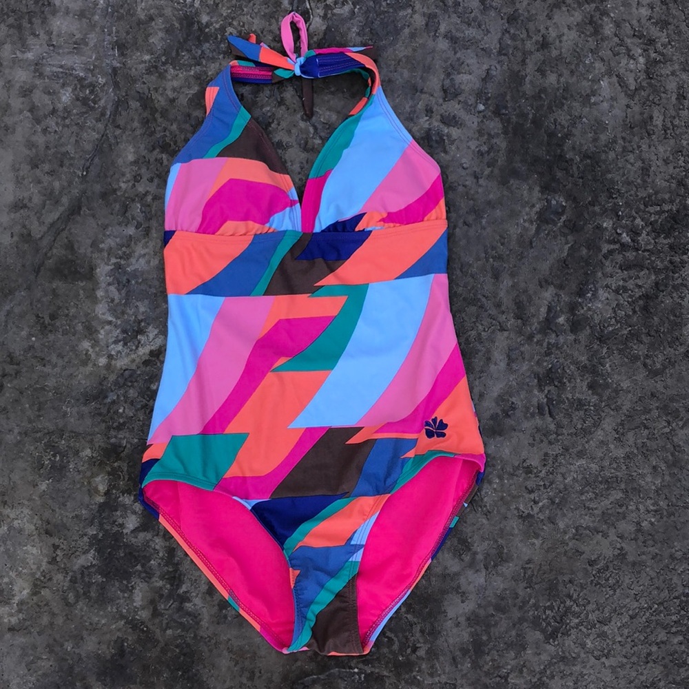 HAPARI One Pc Suit Abstract Color Design Sz 4-6 Sm